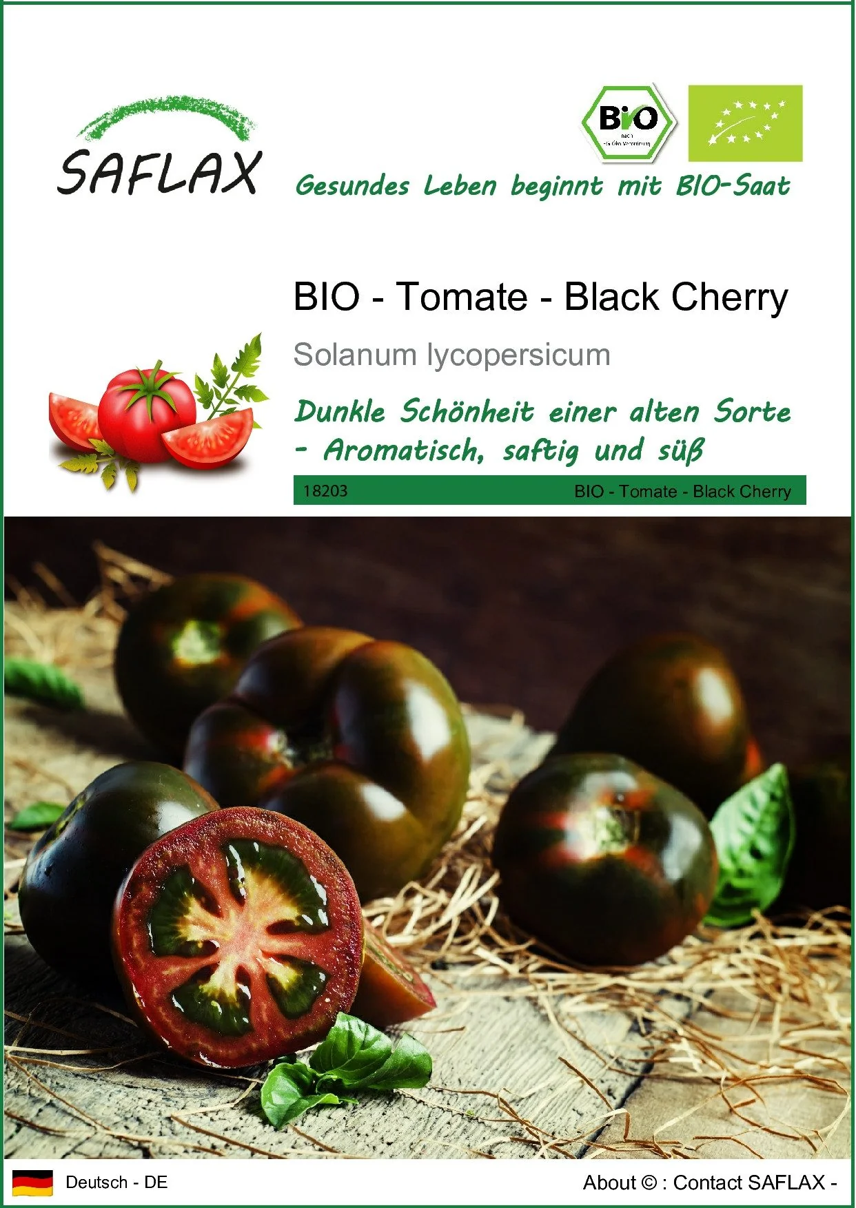 SAFLAX Bio Tomatensamen Black Cherry Cherrytomate