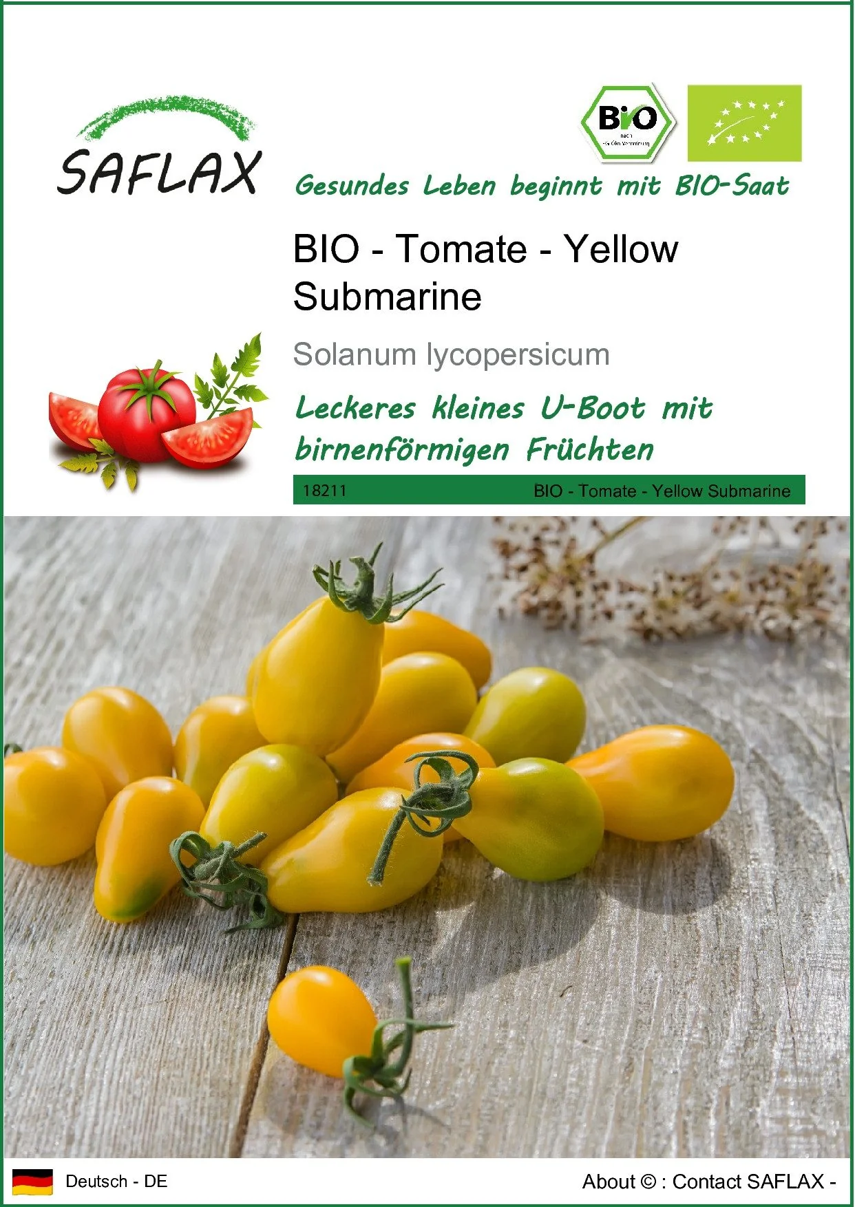 SAFLAX Bio Tomatensamen Yellow Submarine