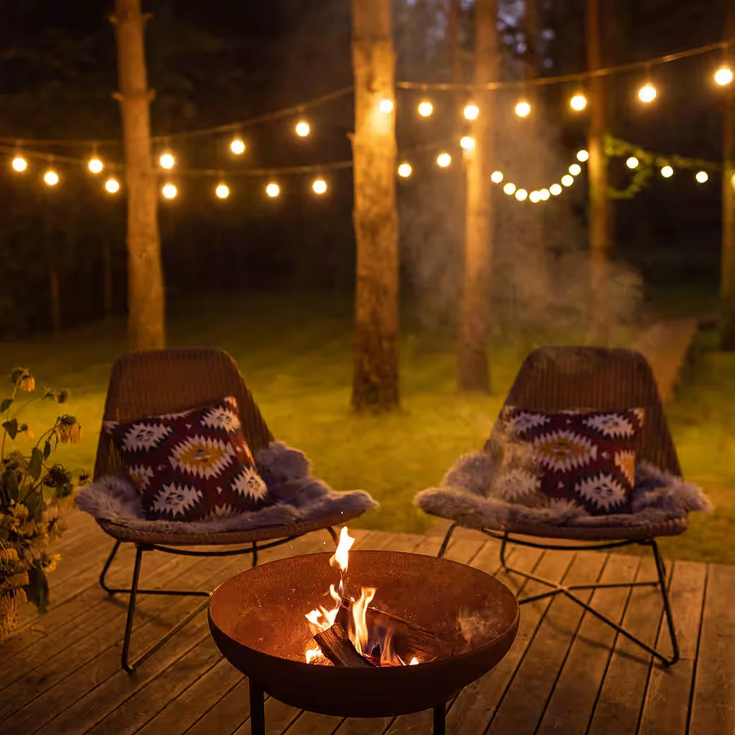 MONTAFOX Feuerschale Metall 58 cm für Garten und Terrasse