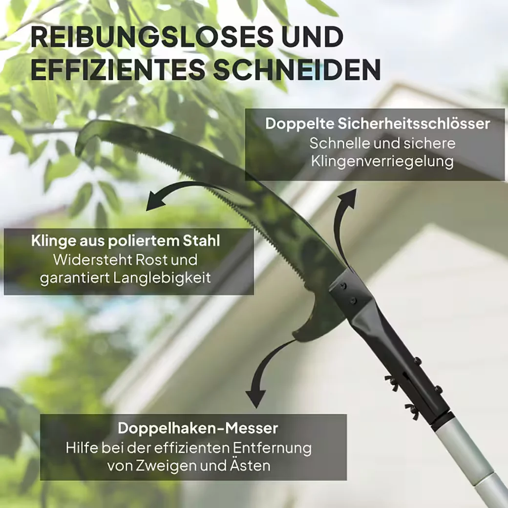 MC STAR Teleskop-Astsäge 1,5–2,6 m Baumschere mit Feststellvorrichtung