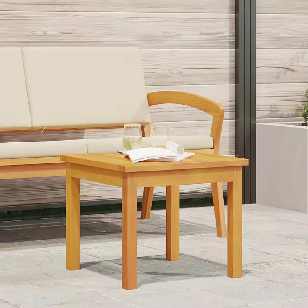 vidaXL Beistelltisch für Gartenlounge Massivholz natur geölt