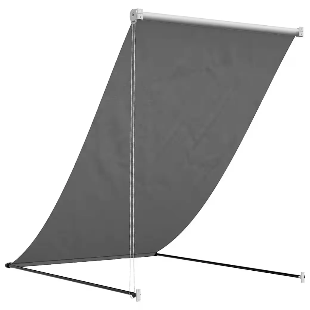vidaXL Markise einziehbar anthrazit 100x150 cm Stoff und Stahl