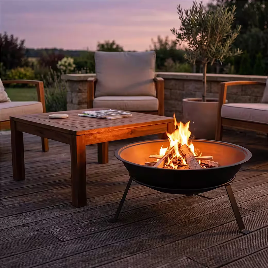 ADLER EUROPE Gartenfeuerschale AD 6818 Stahl pulverbeschichtet mit Rost