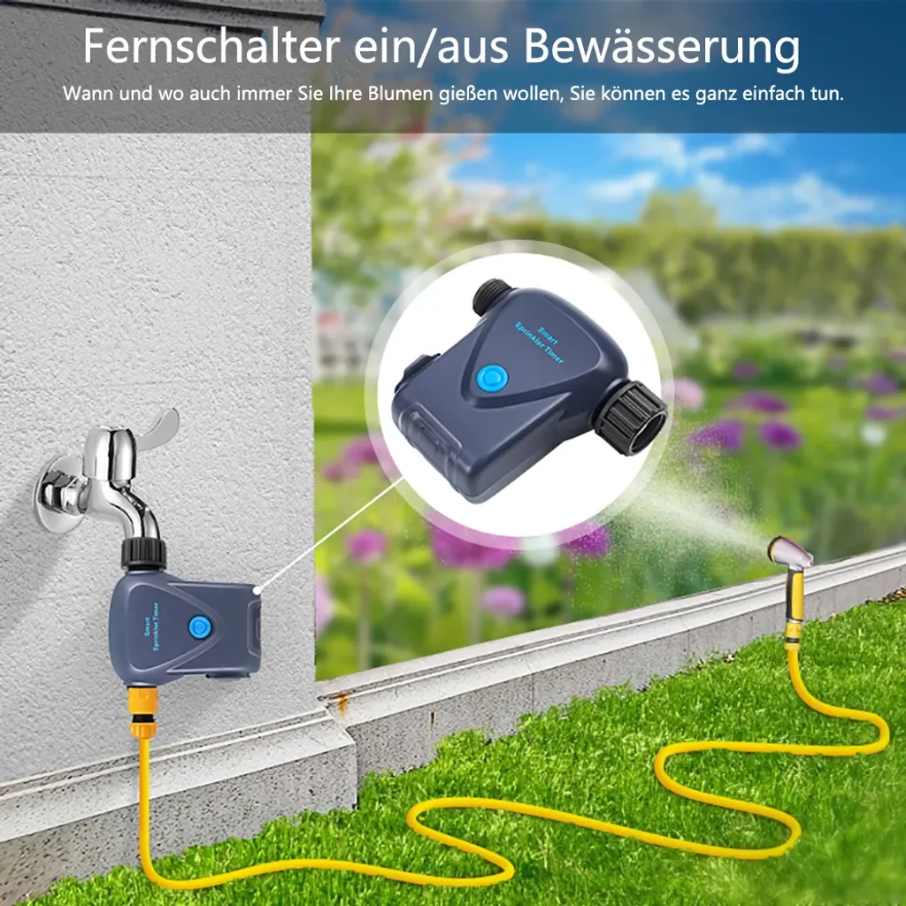 hocan Smart Bewässerungssystem mit Timer Fernbedienung Wasserzähler