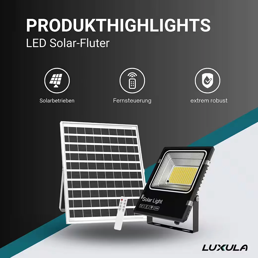 LUXULA LED Solarstrahler mit Akku 700 lm 6500K IP66 6 W PV
