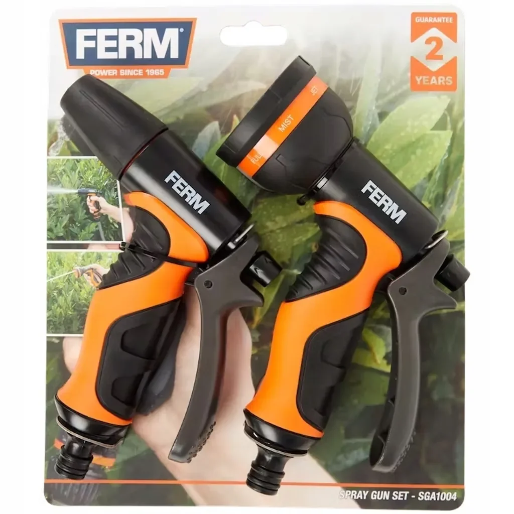 Ferm Bewässerungsset Gartenregner & Spritzpistole 8-fach