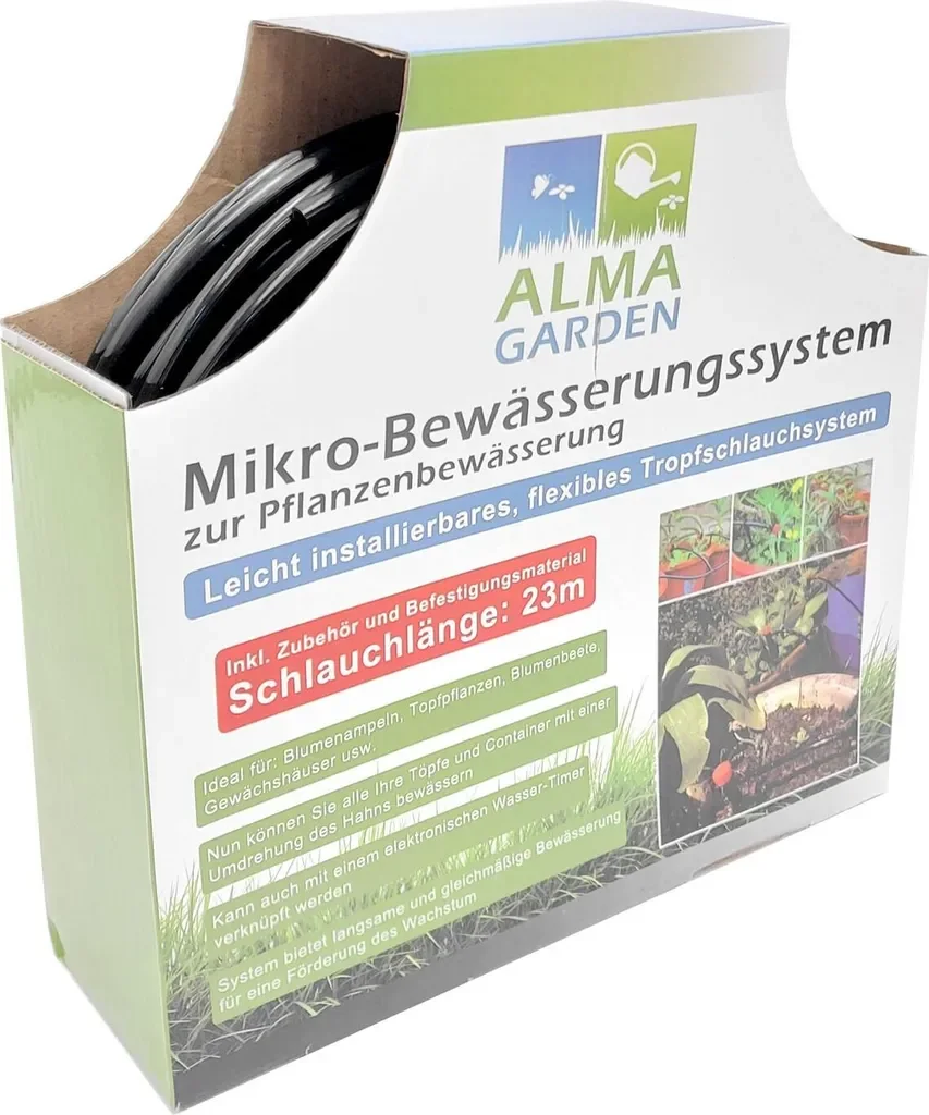 ALMA GARDEN Mikro-Bewässerungssystem Tropfschlauch für Gartenpflanzen