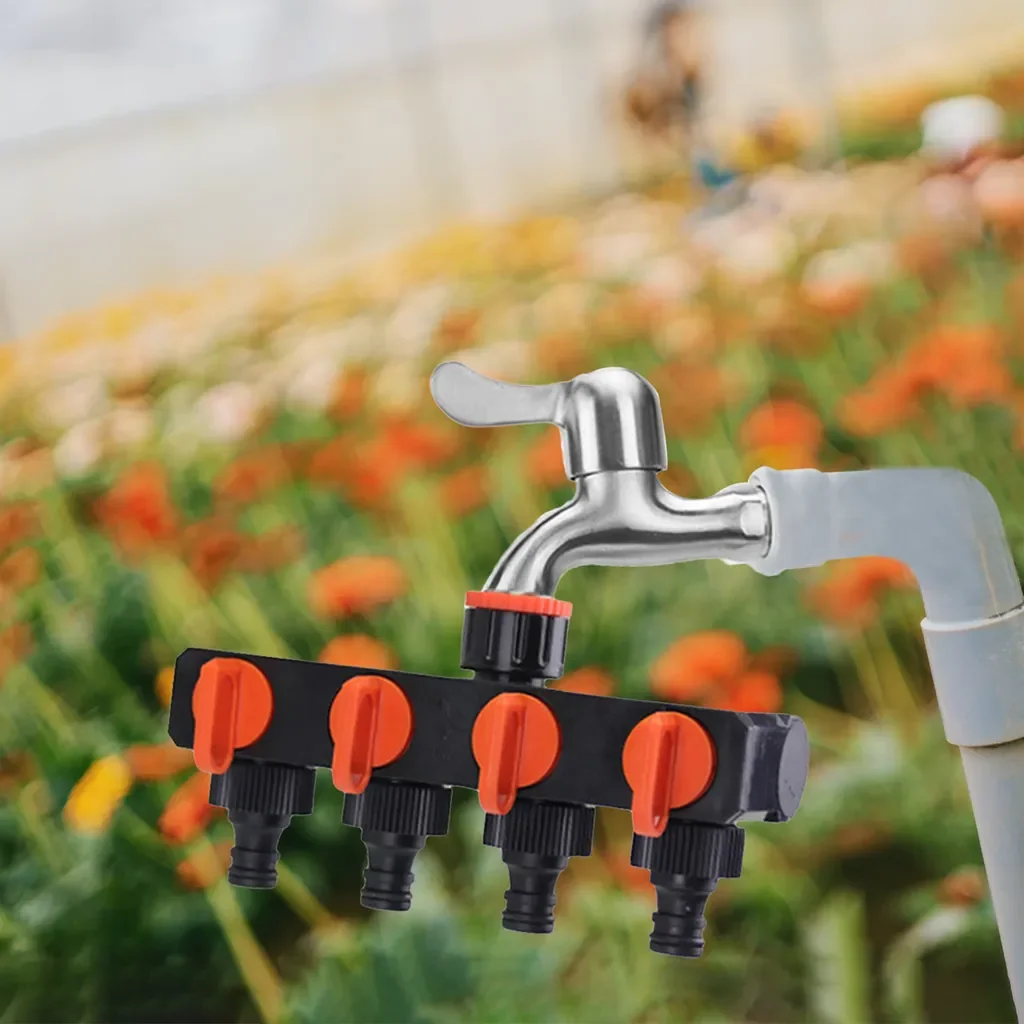 Lixada 4-Wege Gartenschlauchverteiler für Außenwasserhahn Bewässerung
