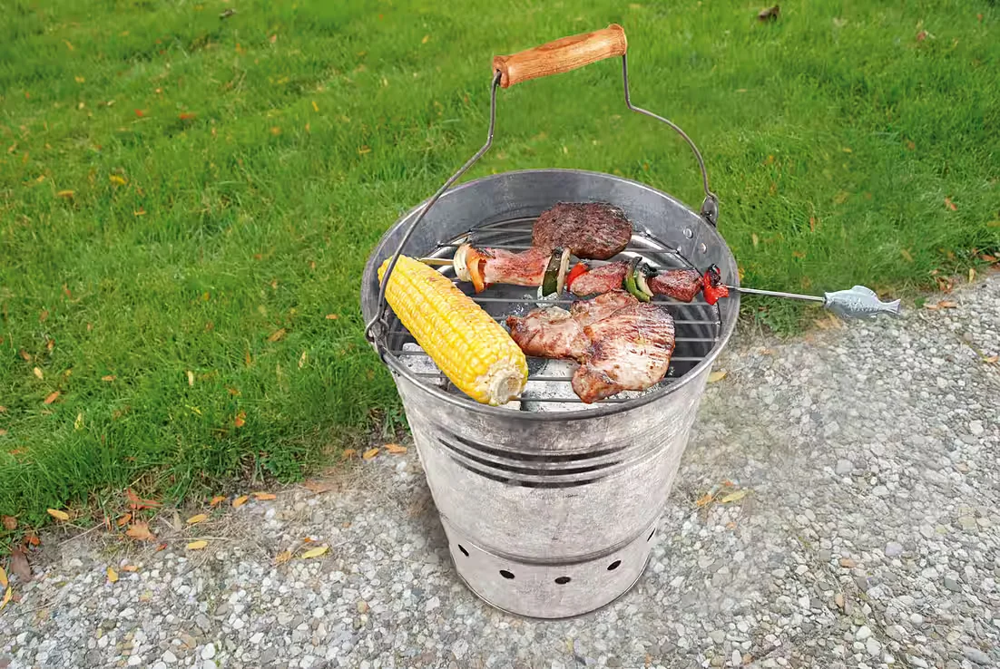 ESSCHERT DESIGN Grilleimer Minigrill BBQ Feuerschale Garten Picknick