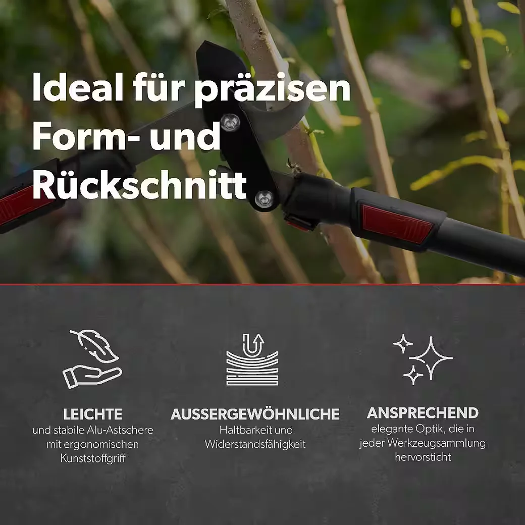 SIWITEC Teleskop Astschere Bypass 66-92 cm Getriebe Baumschere