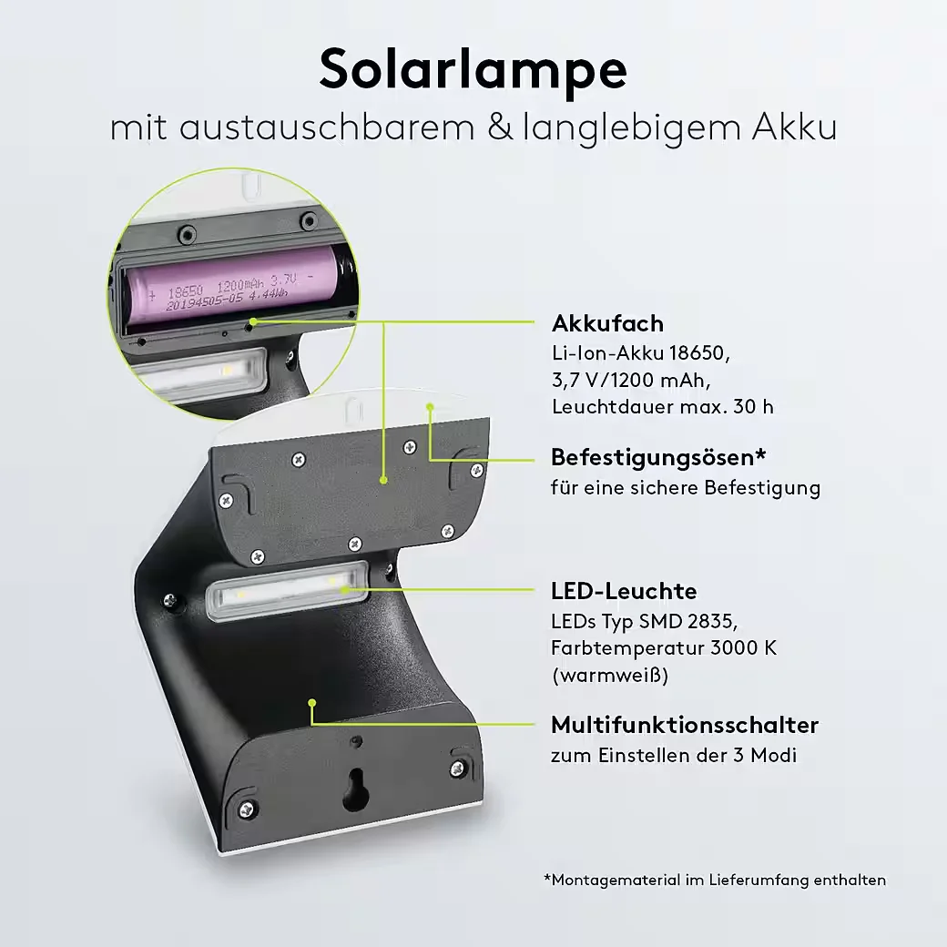 GOOBAY LED Solar Außenstrahler mit Bewegungsmelder 1,5 W Scheinwerfer