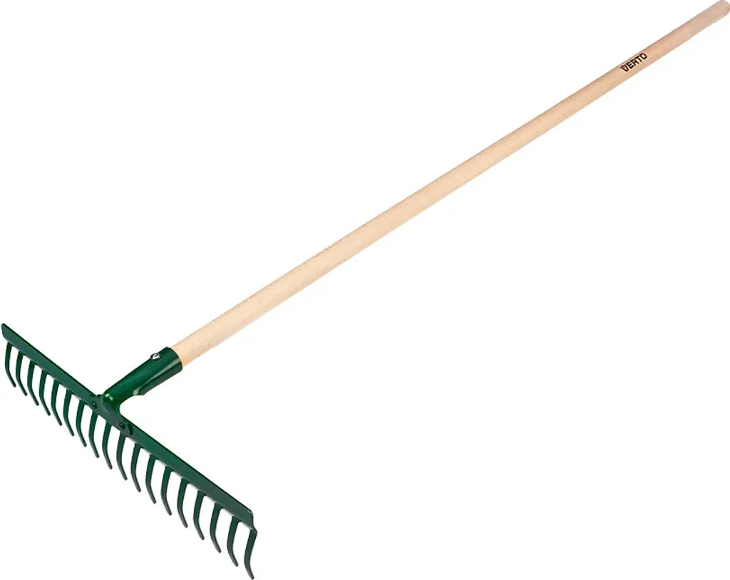 Verto Gartenrechen Stahlkopf 18 Zinken mittlere Stärke