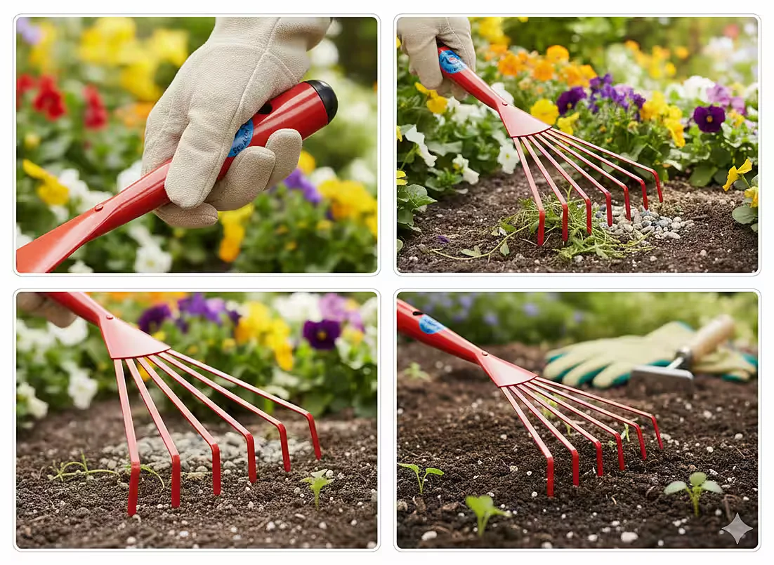 POLAR GARTEN Laubbesen 12 cm Arbeitsbreite für Garten und Wege