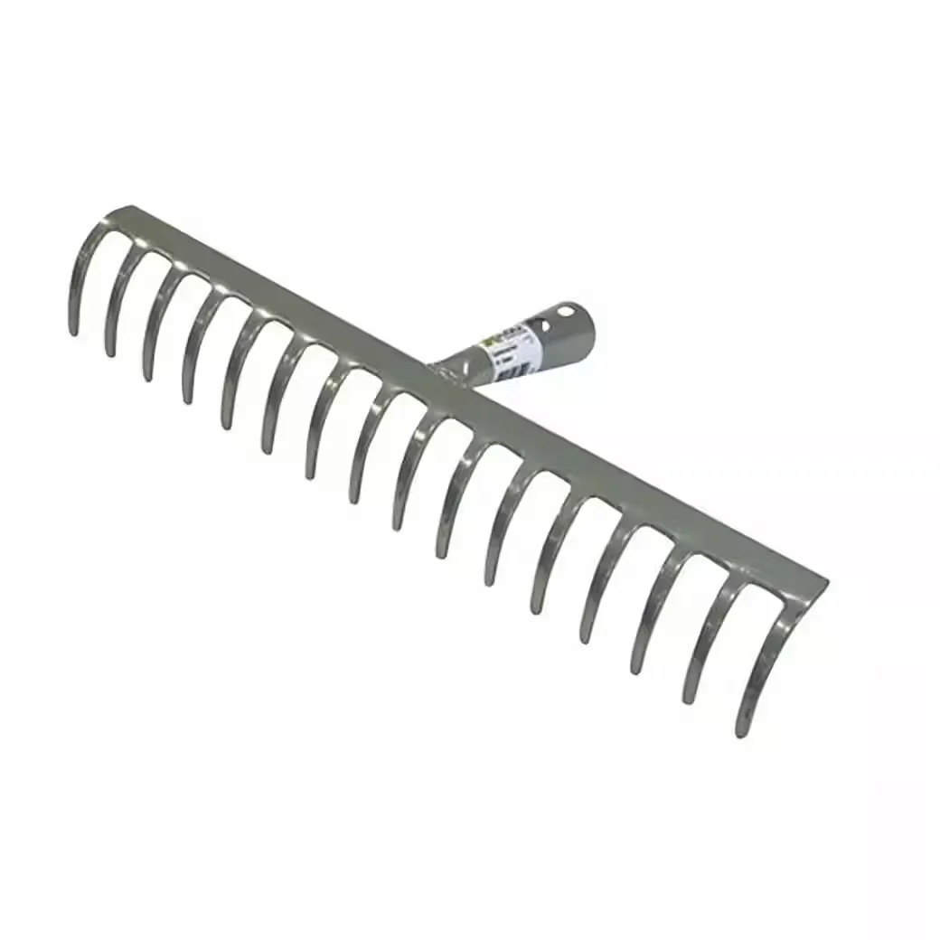 XCLOU Gartenrechen 14 Zinken 34,5 cm Silber