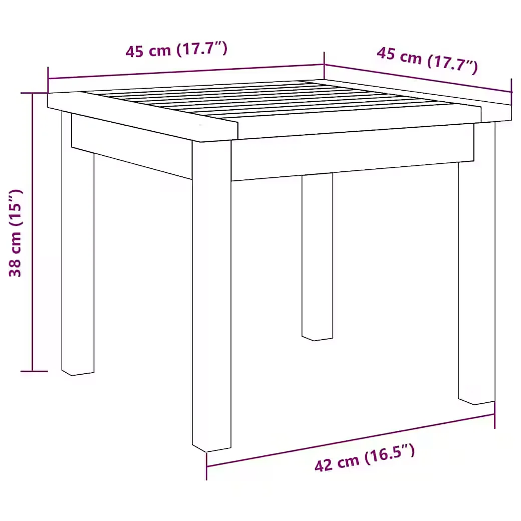 vidaXL Beistelltisch für Gartenlounge Massivholz natur geölt