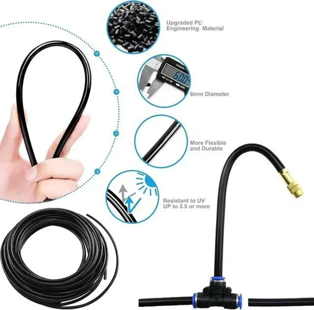 RPSTrading Bewässerungssystem Sprühnebel Kit 10 Düsen 10 m Schlauch
