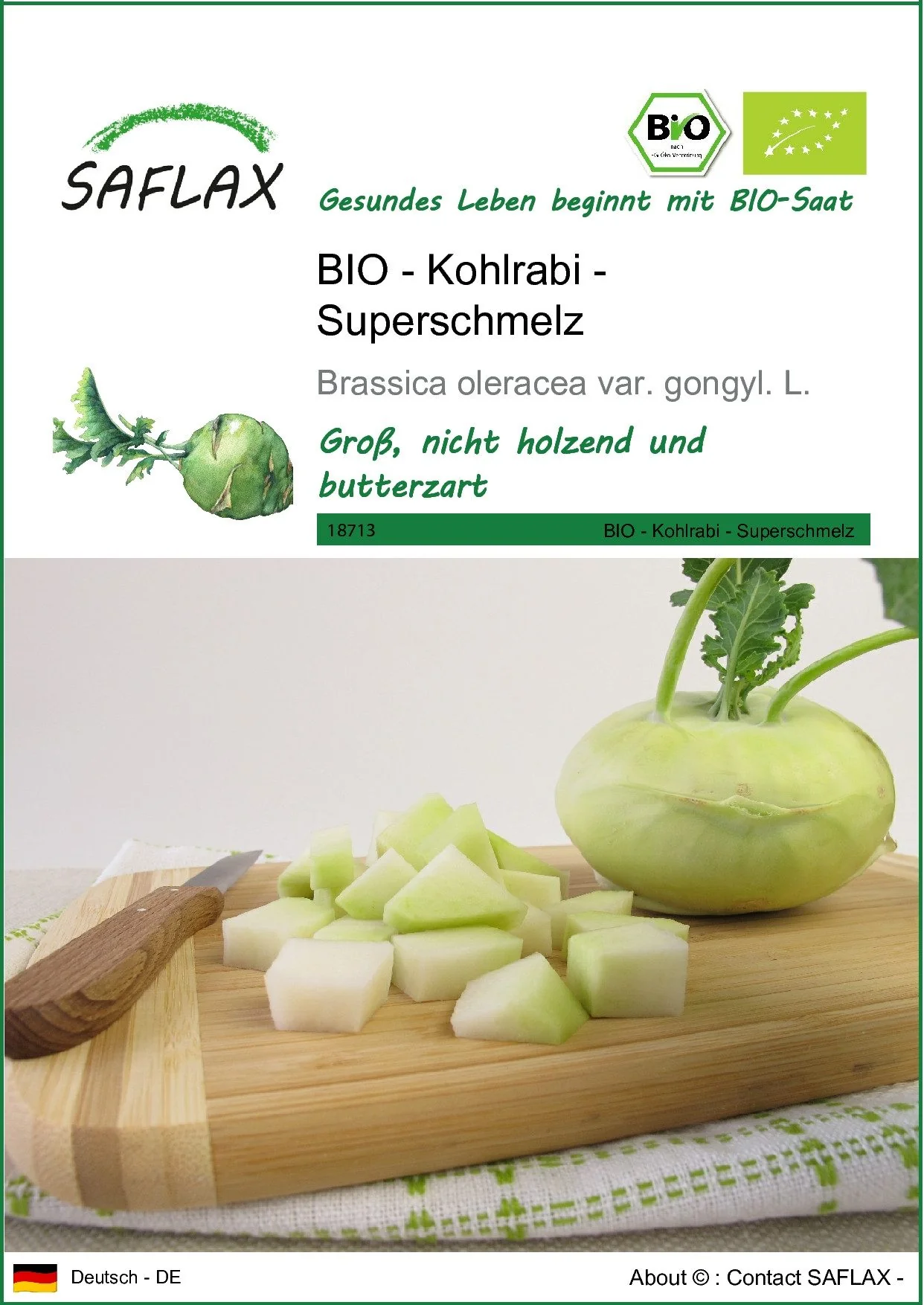 SAFLAX Bio-Kohlrabi Superschmelz Gemüsesamen