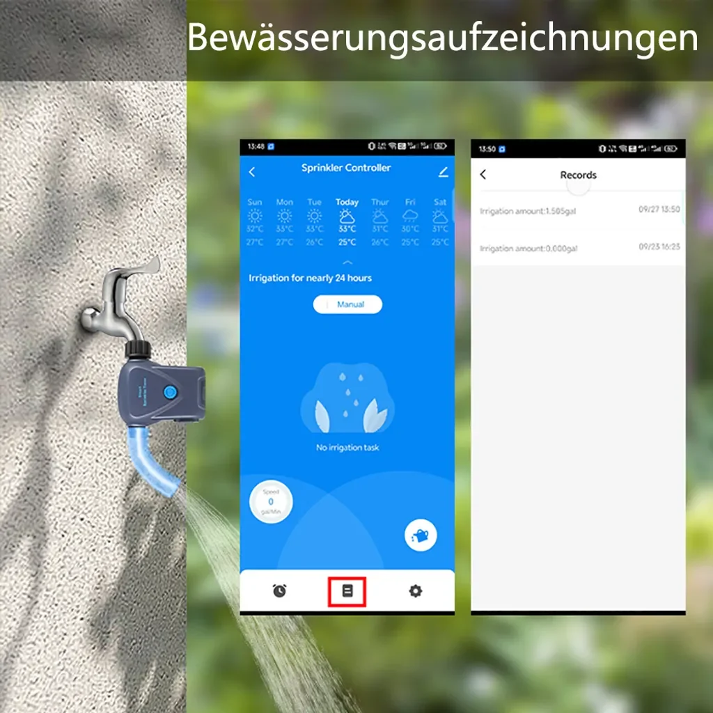 hocan Smart Bewässerungssystem mit Timer Fernbedienung Wasserzähler