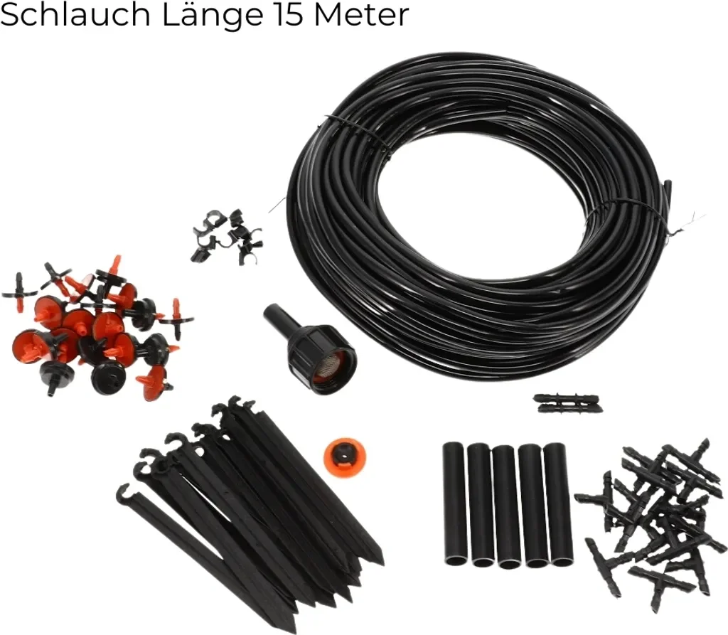GARPET Bewässerungsset 15 m Tropfbewässerung für Hochbeet & Garten
