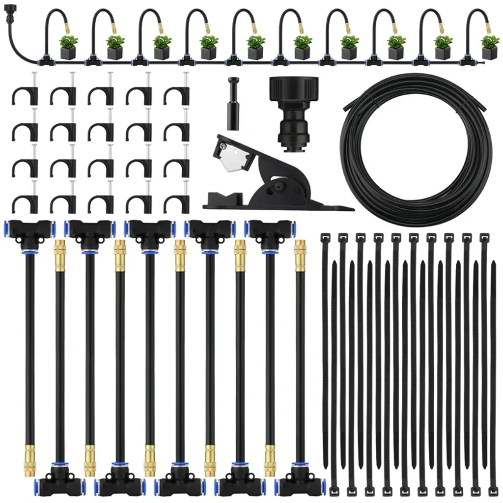 RPSTrading Bewässerungssystem Sprühnebel Kit 10 Düsen 10 m Schlauch