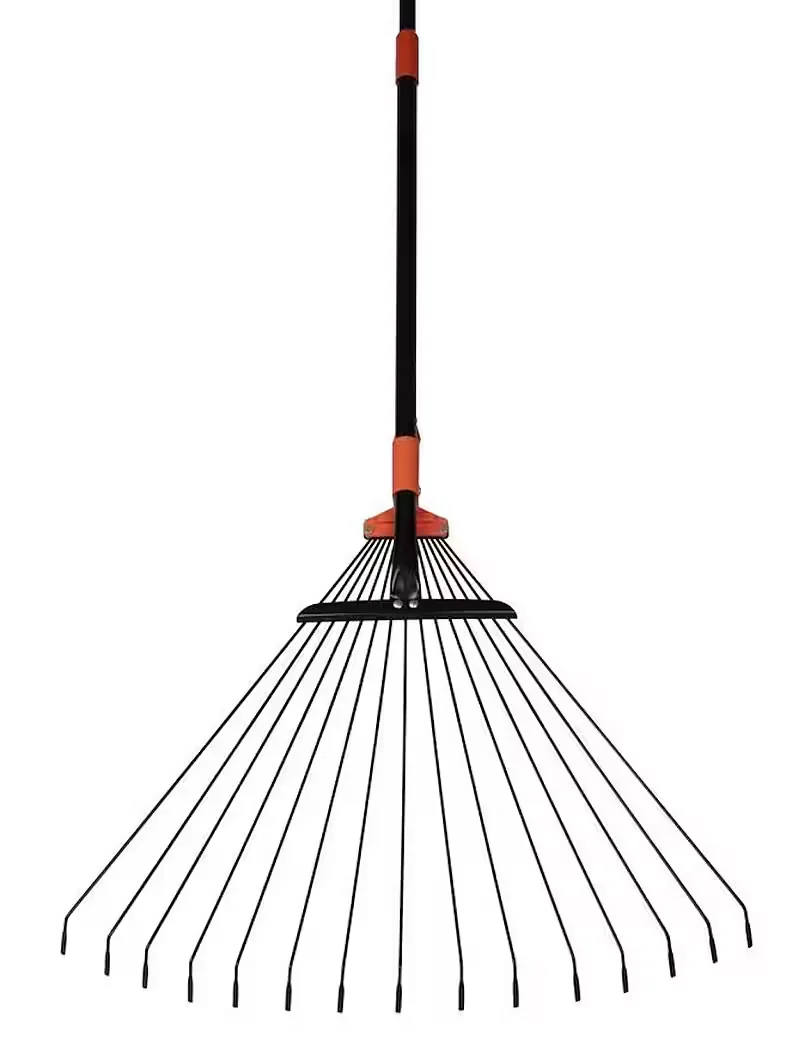 PROREGAL Gartenrechen Harke R114, 15 Zinken, verstellbar, Draht, Laub