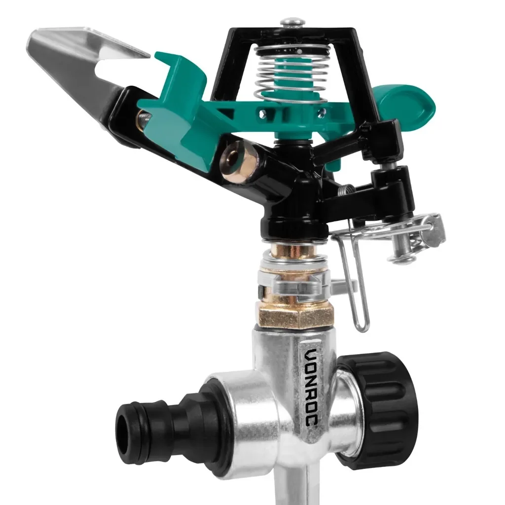 VONROC Metall Rasensprinkler pulsierend Sektor und Kreis 450 m2 20-360