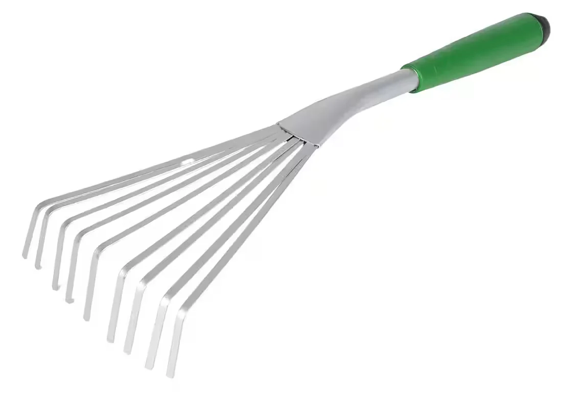 Buri Gartenrechen 41,5 cm Fächerrechen Handrechen mit Kunststoffgriff
