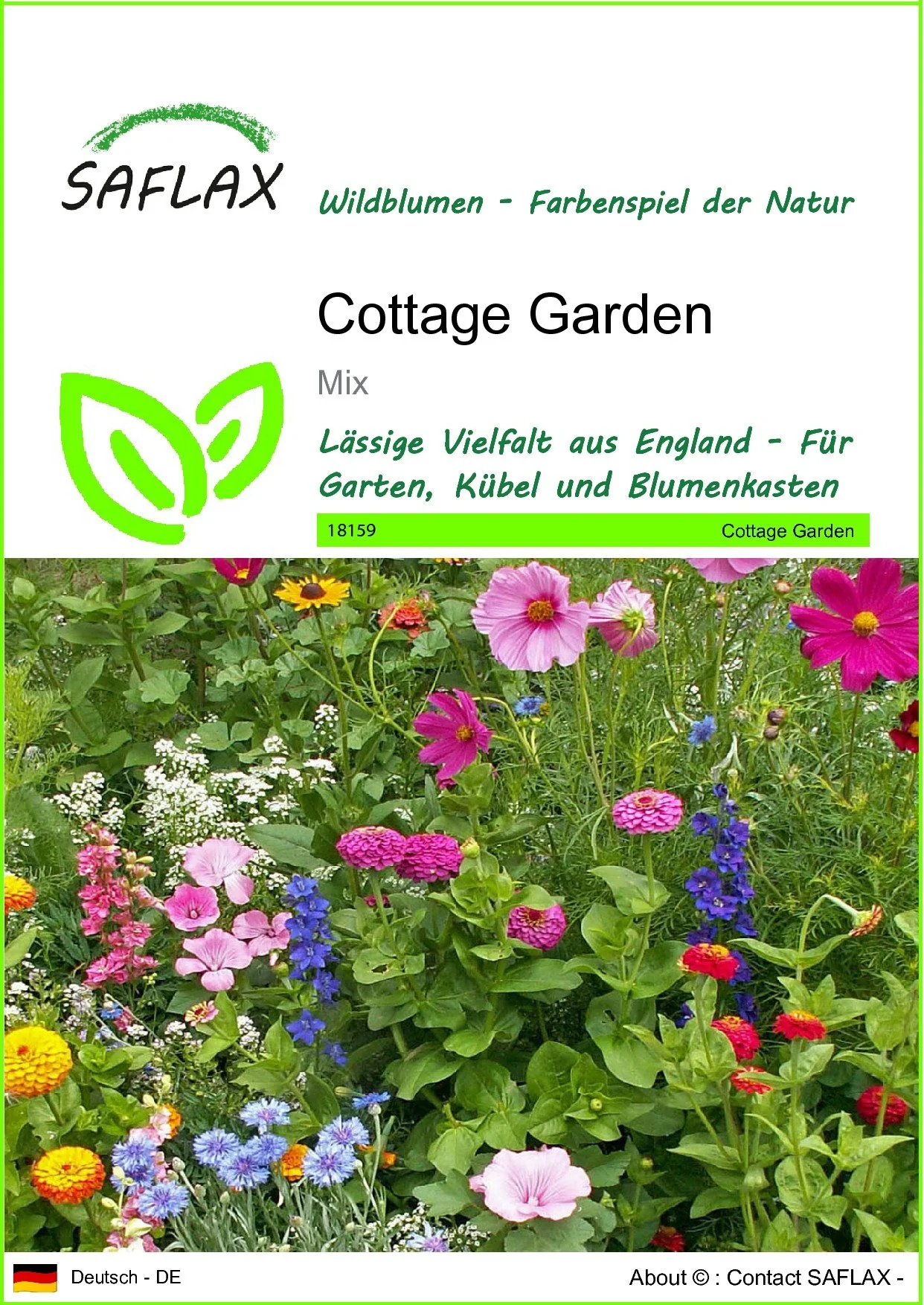 SAFLAX Blumensamen Cottage Garden Blumenmischung