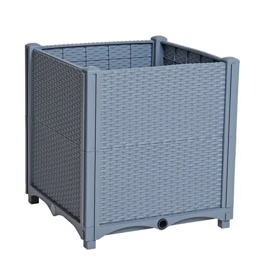 ESTEXO Hochbeet Pflanzbeet Polyrattan grau 40x40x44 cm