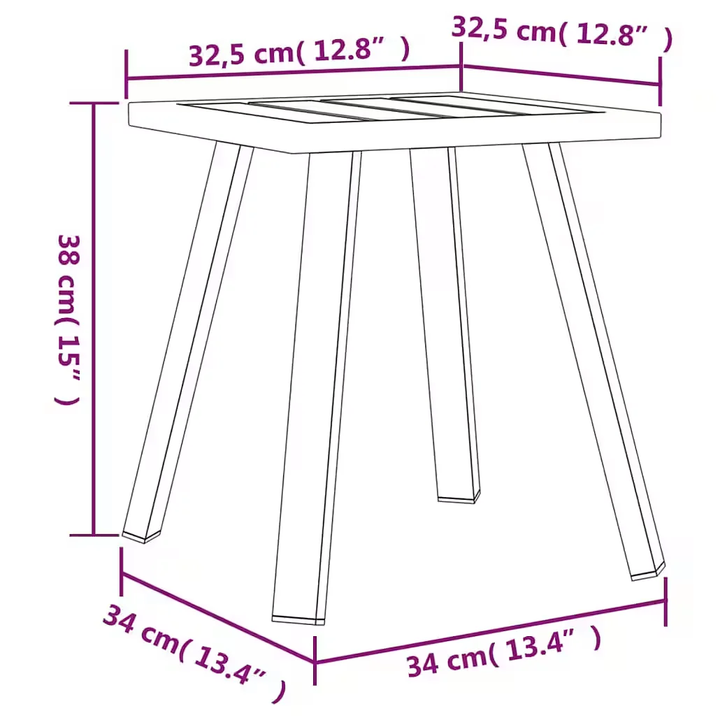 vidaXL Garten Beistelltisch Anthrazit Stahl 34x34x38 cm