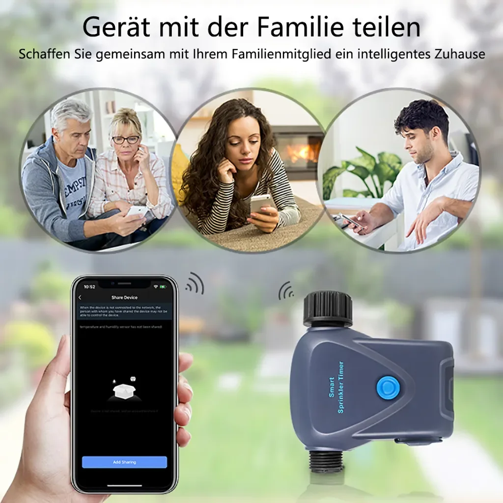 hocan Smart Bewässerungssystem mit Timer Fernbedienung Wasserzähler