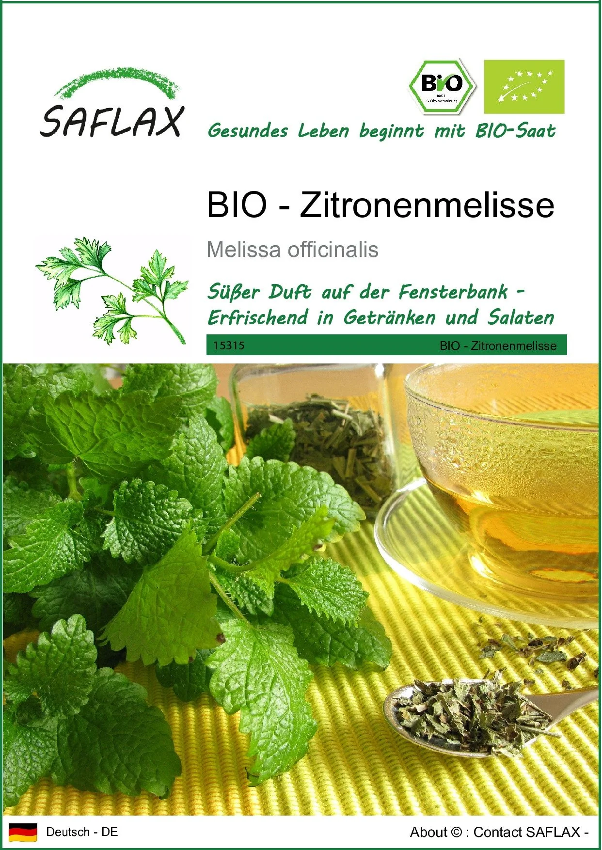 SAFLAX BIO Zitronenmelisse Kräutersamen