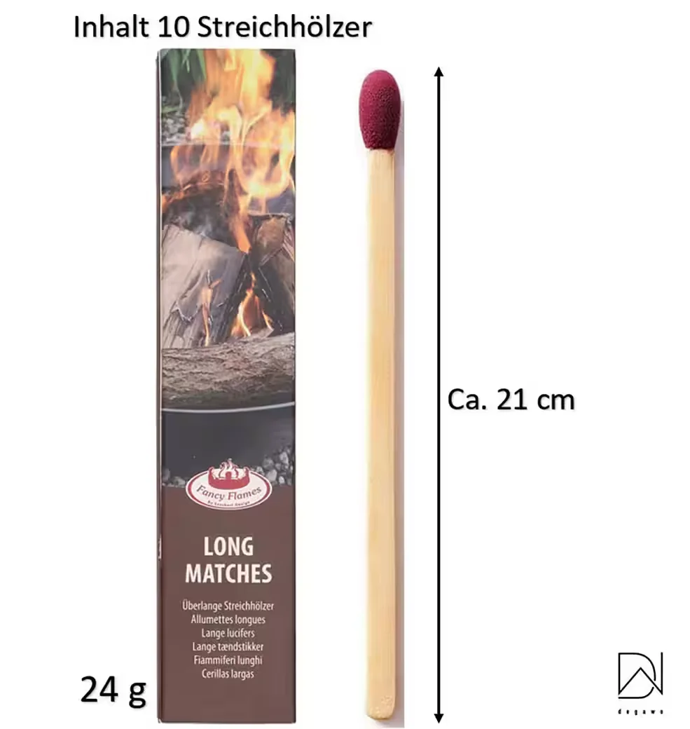 DEGAWO Extra lange Streichhölzer 20 cm für Kamin, Grill, Feuerstelle