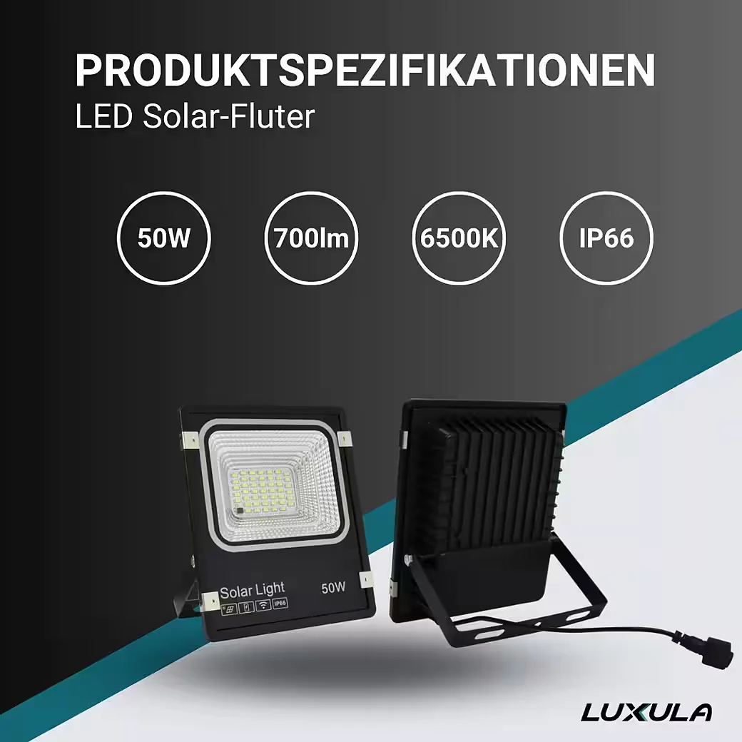 LUXULA LED Solarstrahler mit Akku 700 lm 6500K IP66 6 W PV