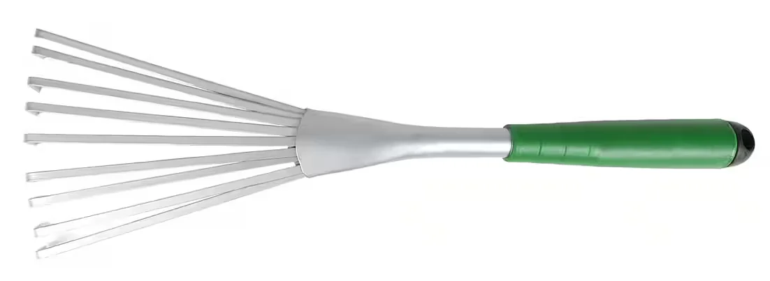 Buri Gartenrechen 41,5 cm Fächerrechen Handrechen mit Kunststoffgriff