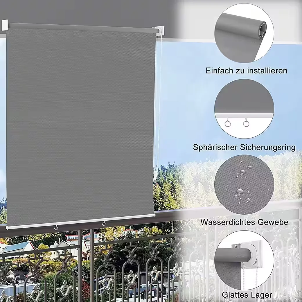 WOLTU Senkrechtmarkise Sonnenschutz Sichtschutz für Balkon Terrasse
