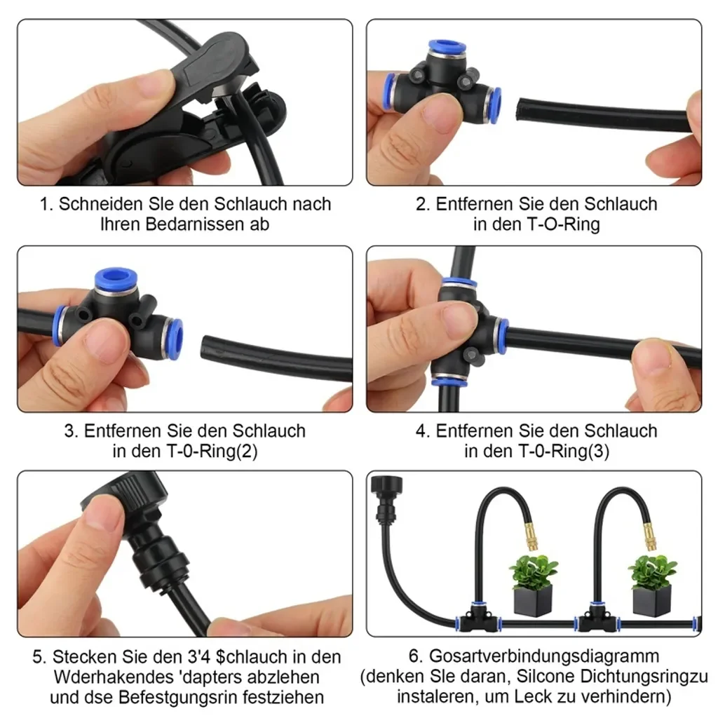 RPSTrading Bewässerungssystem Sprühnebel Kit 10 Düsen 10 m Schlauch