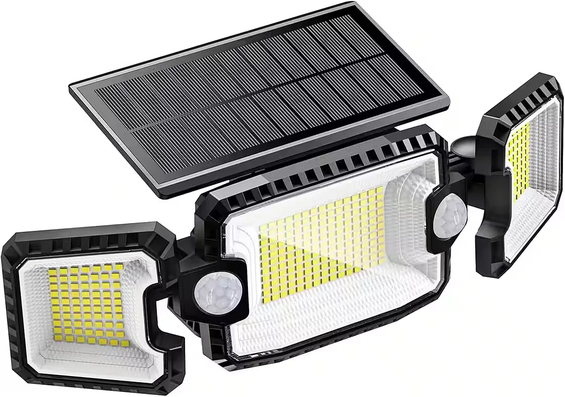 QUNTIS LED Solarleuchte Außen 2 Bewegungsmelder 305 LEDs IP65 2500 lm