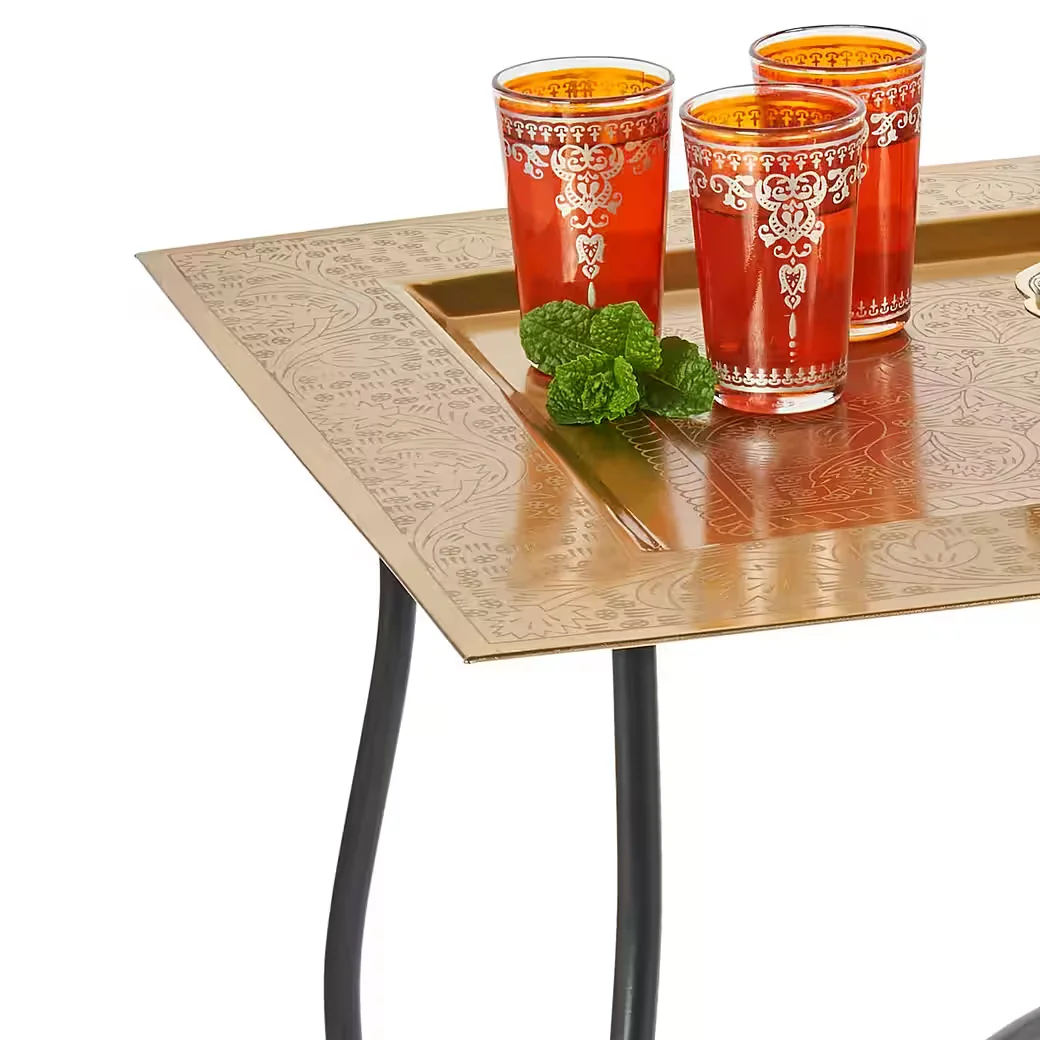Marrakesch Orient Beistelltisch Sule eckig Gold Metall Klapptisch