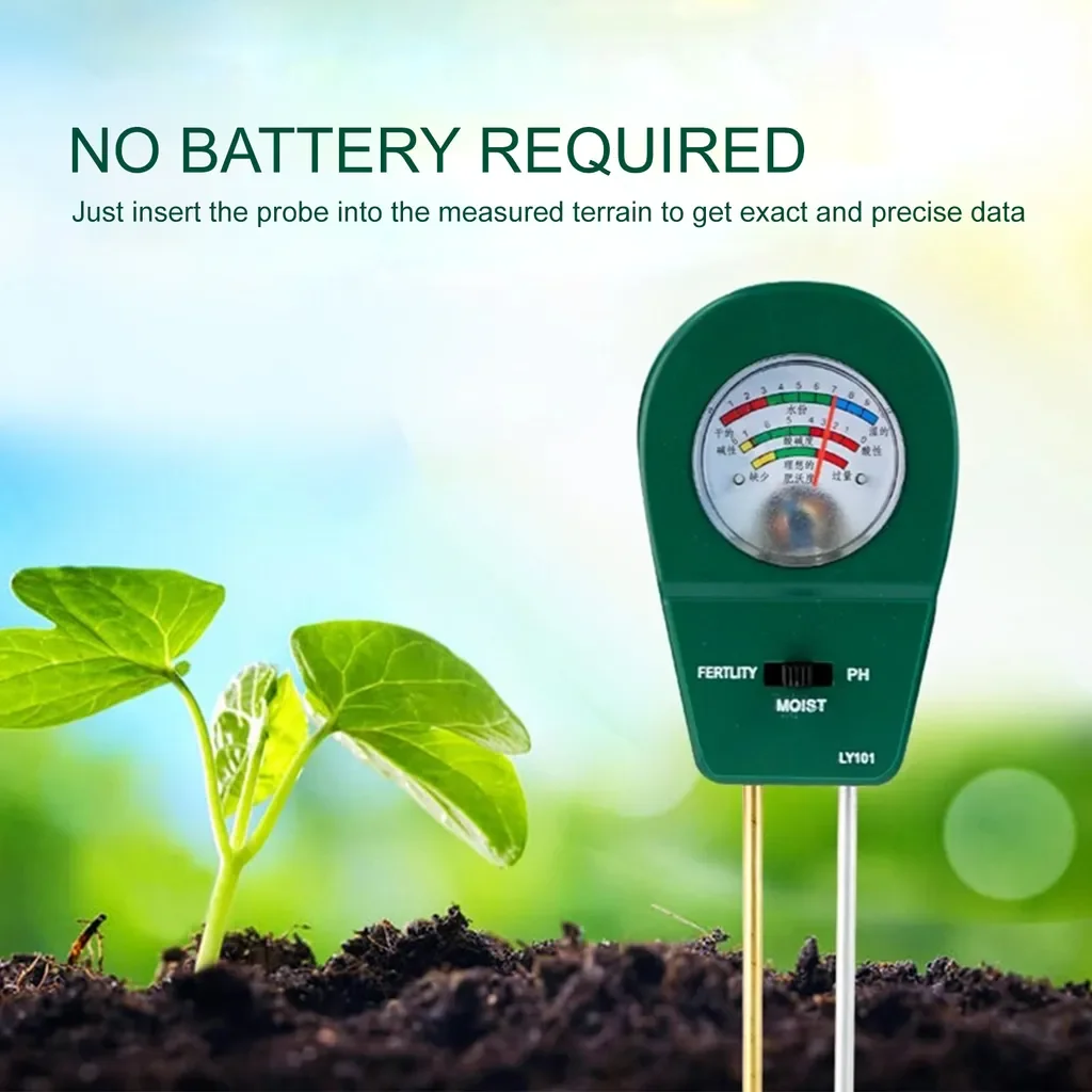 DECDEAL 3-in-1 Bodentester pH Feuchtigkeit Nährstoffe ohne Batterie