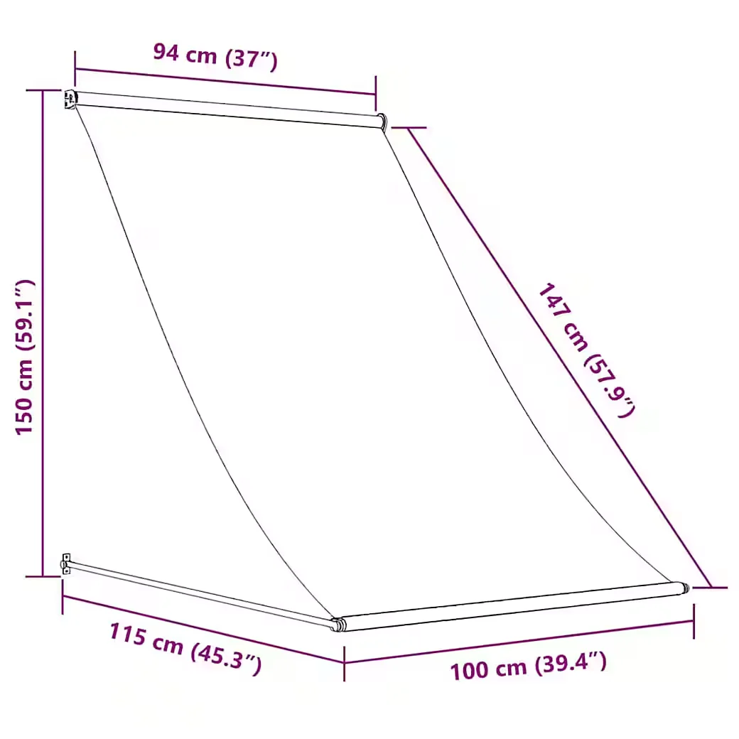 vidaXL Markise einziehbar anthrazit 100x150 cm Stoff und Stahl