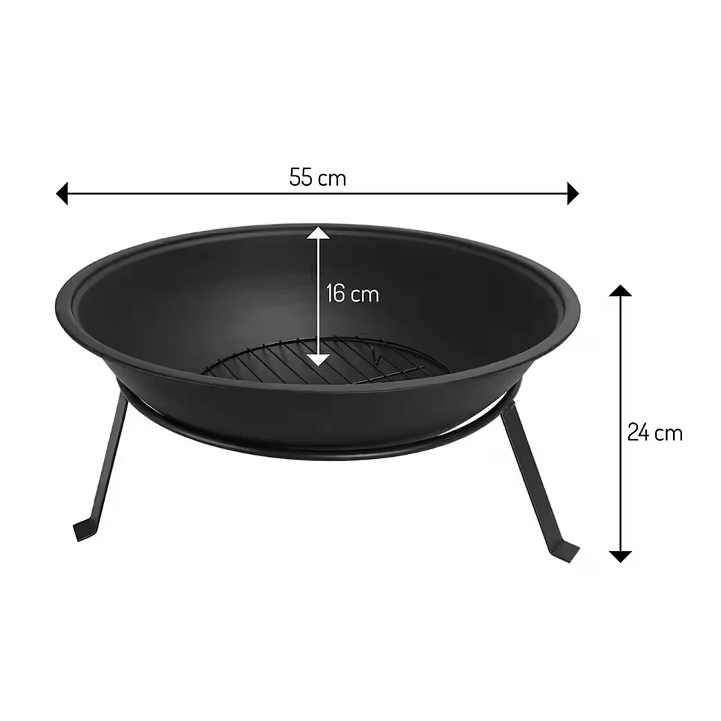 ADLER EUROPE Gartenfeuerschale AD 6818 Stahl pulverbeschichtet mit Rost