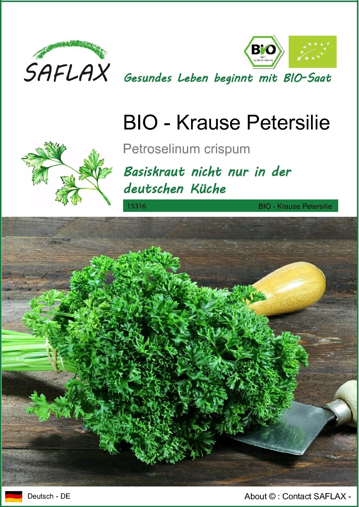 SAFLAX Bio Kräutersamen Krause Petersilie