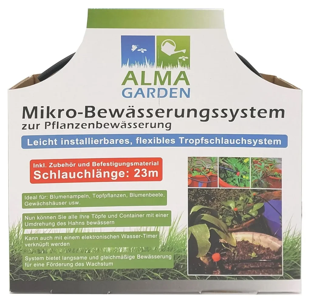 ALMA GARDEN Mikro-Bewässerungssystem Tropfschlauch für Gartenpflanzen