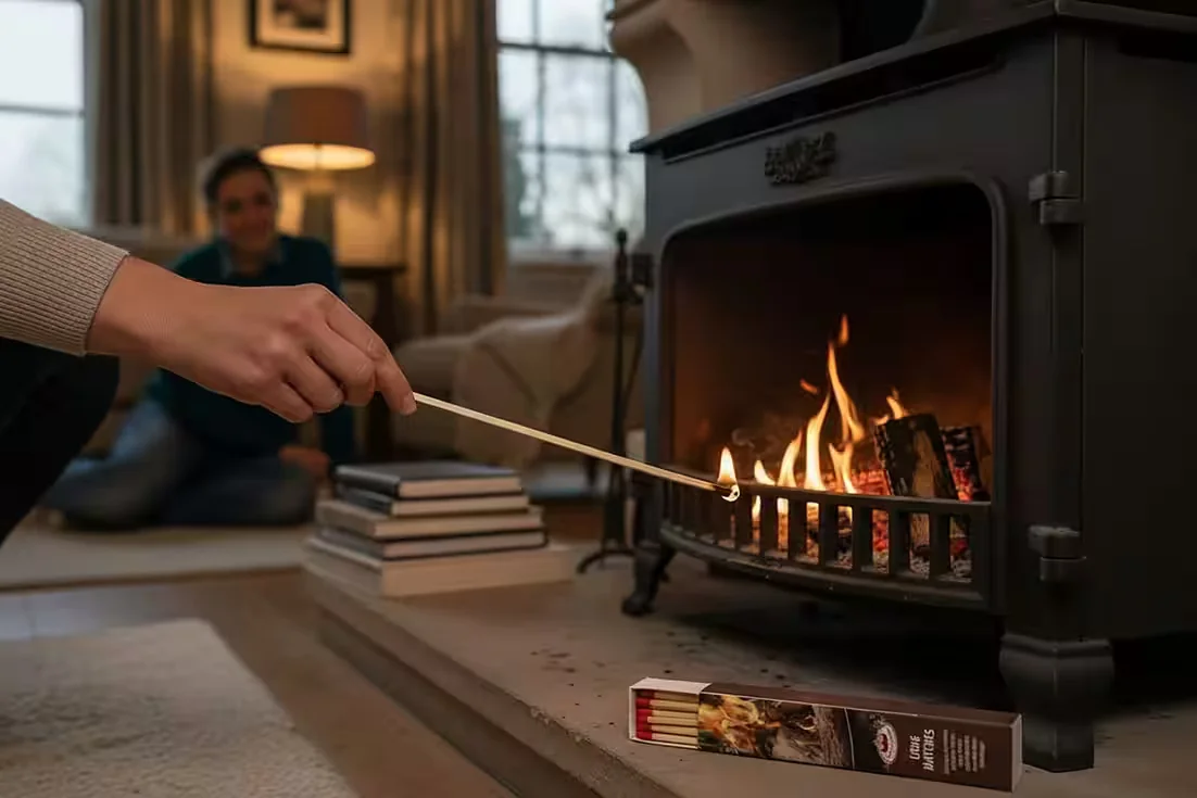 ESSCHERT DESIGN Extra lange Streichhölzer 20 cm für Kamin und Grill